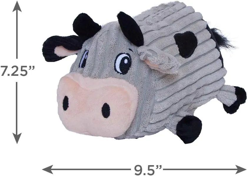 Outward Hound Fattiez Cow Plush Squeaky Dog Toy, Medium