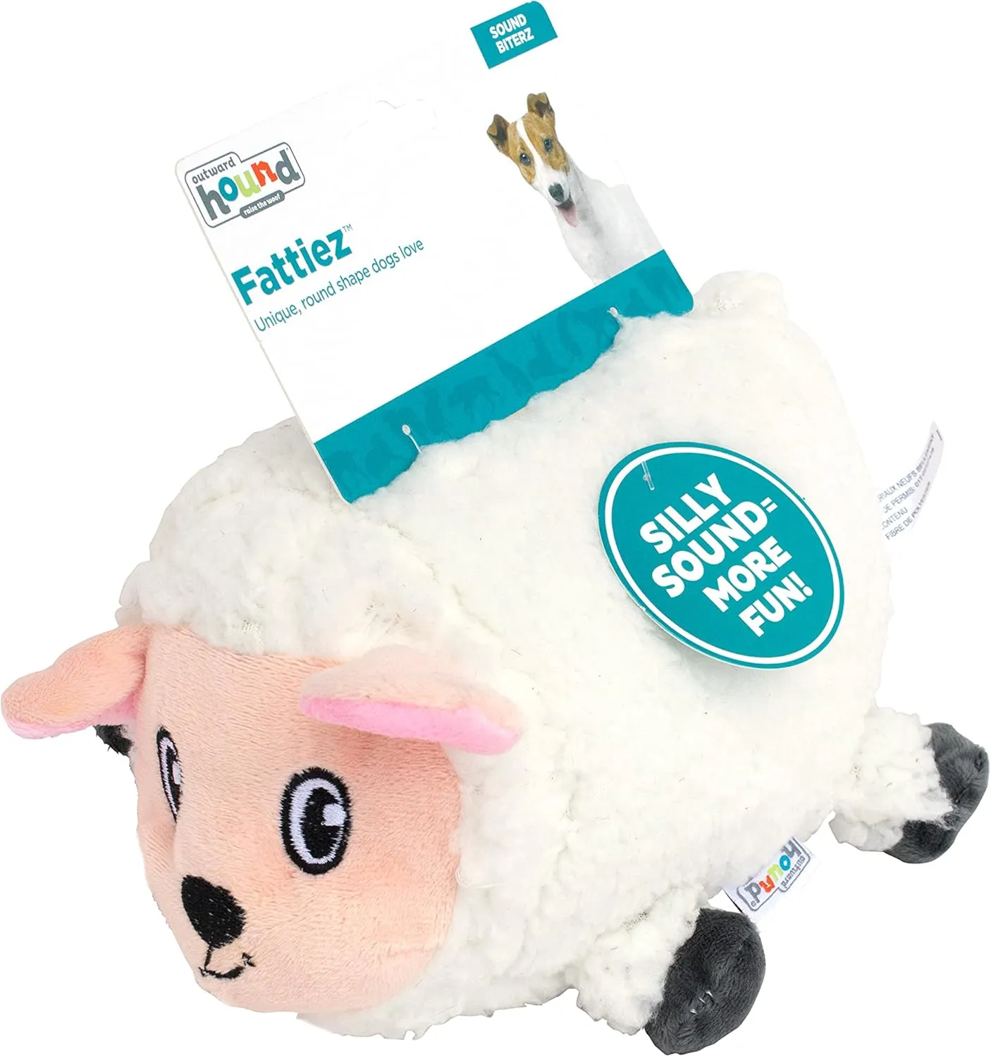 Outward Hound Fattiez Sheep Plush Squeaky Dog Toy, Medium