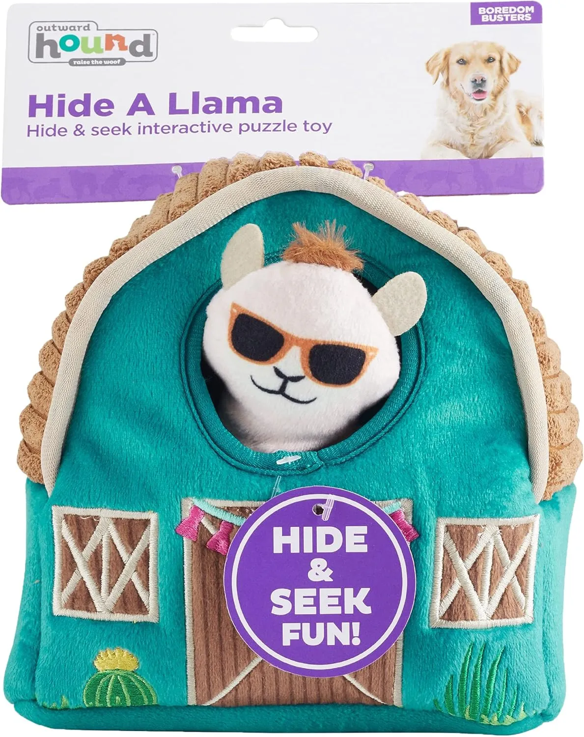 Outward Hound Hide A Llama Plush Dog Toy Puzzle