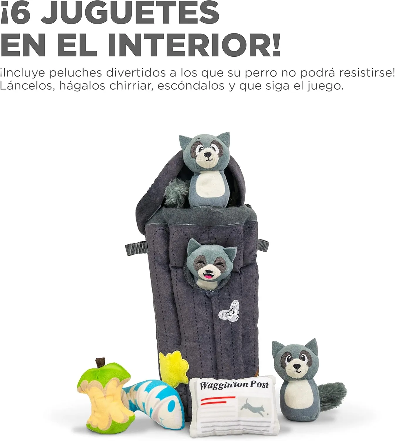 Outward Hound Hide A Raccoon Plush Dog Toy Puzzle