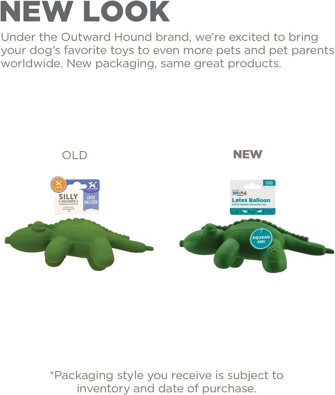 Outward Hound Latex Rubber Balloon Gator Squeaky Dog Toy, Large