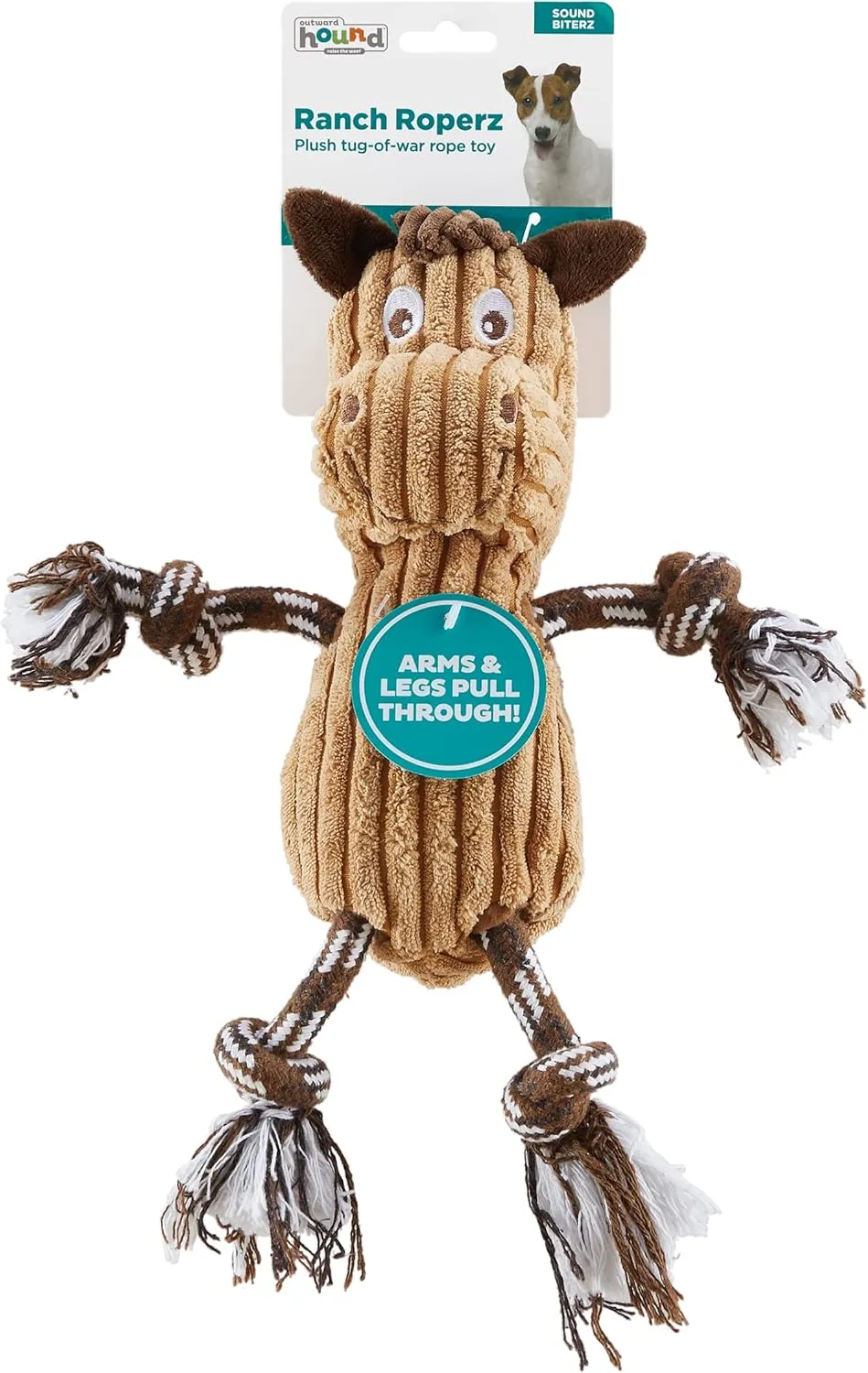 Outward Hound Ranch Roperz Horse Plush Squeaky Dog Toy