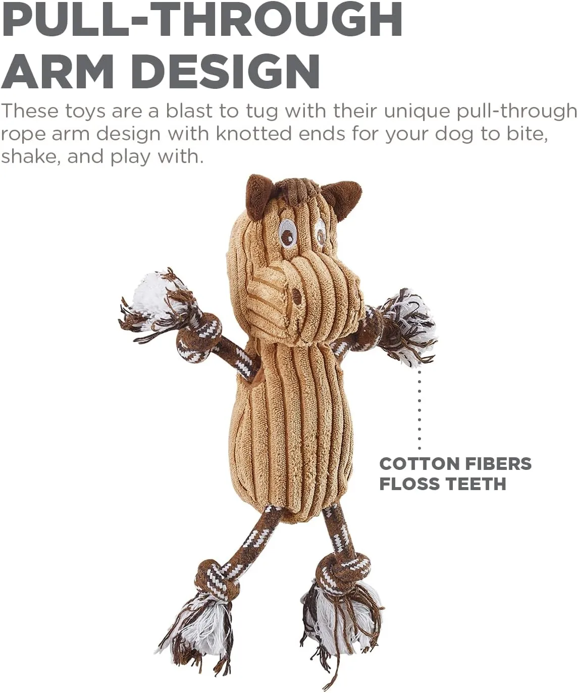 Outward Hound Ranch Roperz Horse Plush Squeaky Dog Toy