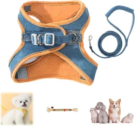 Pawfectly Safe Cat Harness and Leash Set, Cat Dogs Harness and Leash Anti-Break Away Chest Strap, Breathable Soft Adjustable (Blue, S)