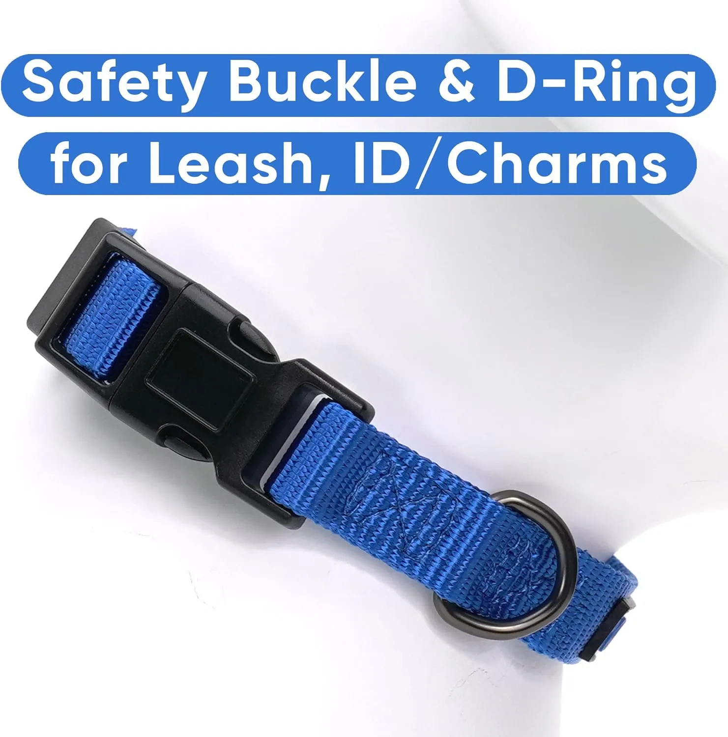 Pawtitas Dog Collar for Large Dogs Adjustable Dog Collar Heavy Duty Waterproof Collars for Dogs with Quick-Release Buckle - Blue Dog Collar for Large Breeds