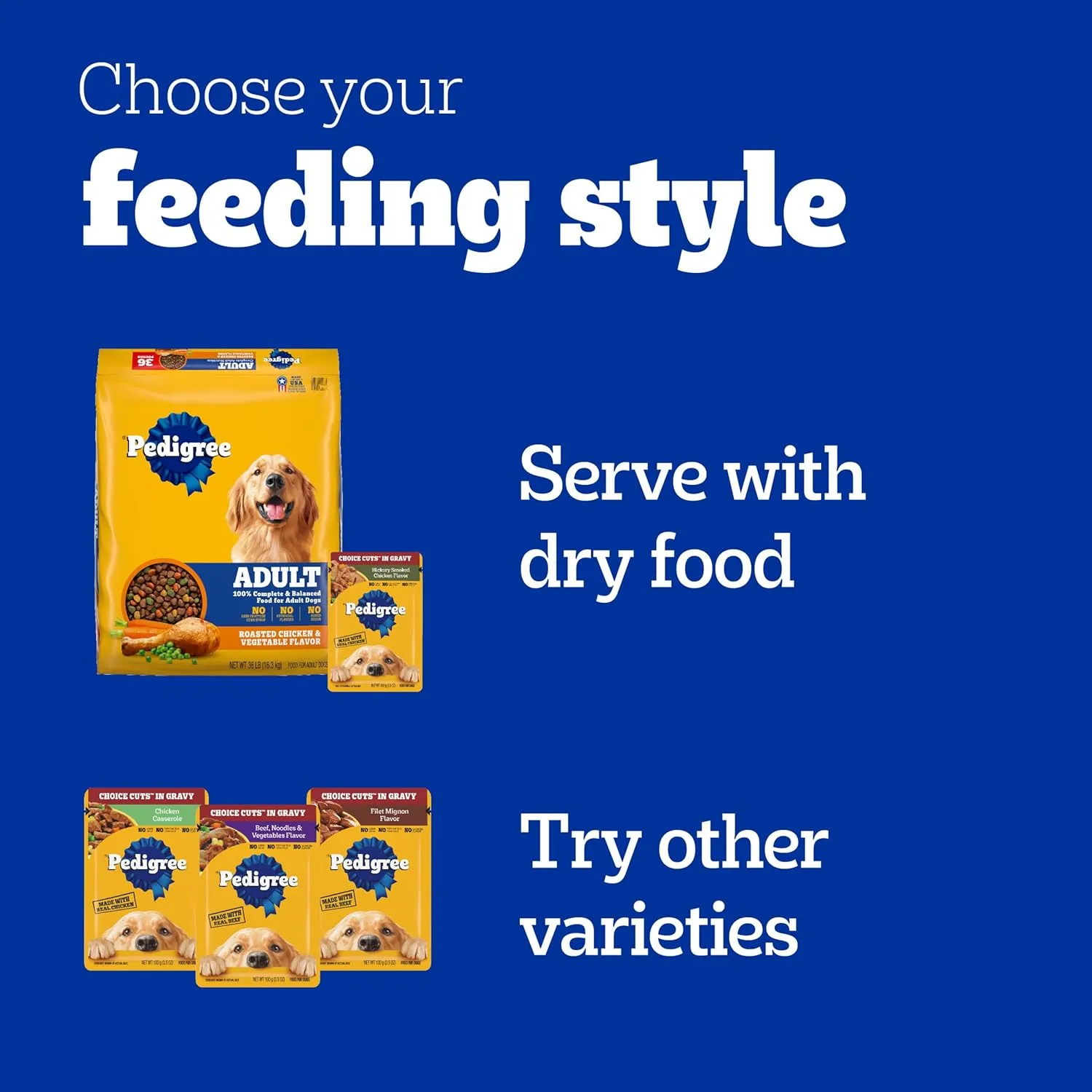 Pedigree Choice Cuts In Gravy Adult Soft Wet Dog Food 24-Count Variety Pack, 3.5 oz. Pouches