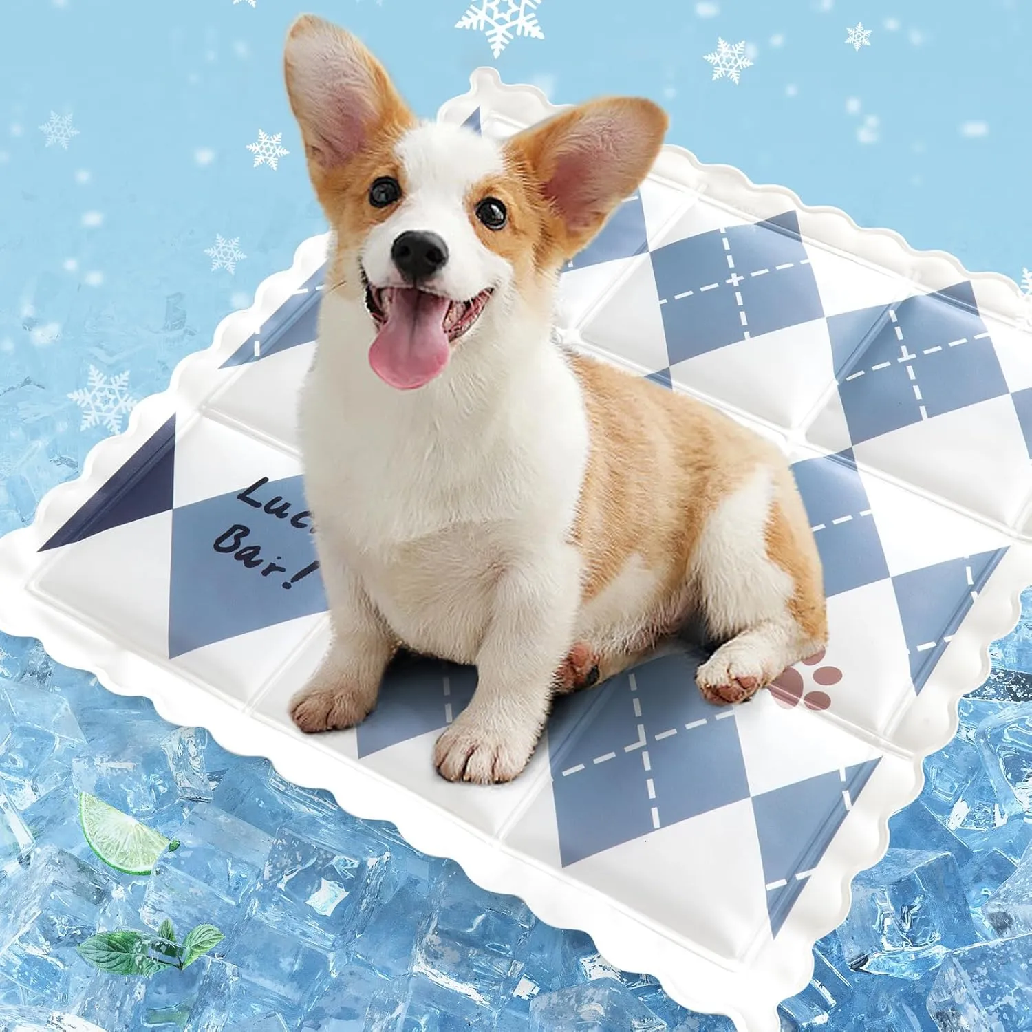 Pet Cooling Pad Summer Dog House Cat Sleeping Pad Dog and Cat Cooling Gel Pad Dirty and Cool Resistant Sleeping Pad (Blue)