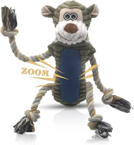 Plush Dog Chew Toys, Squeaky Dog Toys, Interactive Tug of War Puppy Toys, Stuffed Toys for Small, Medium and Large Dogs - Monkey