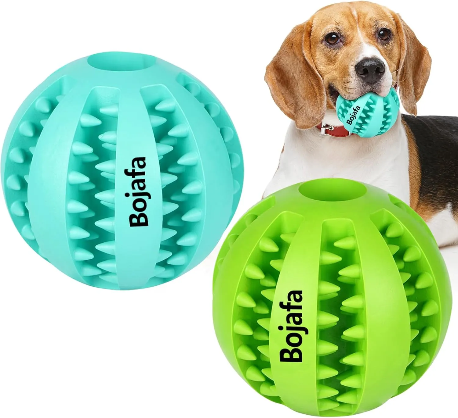 Puppy Chew Toys for Teething: Durable Rubber Dog Balls for Boredom - Treat-Dispensing Toys for Small & Medium Breed Home Play (2pack)