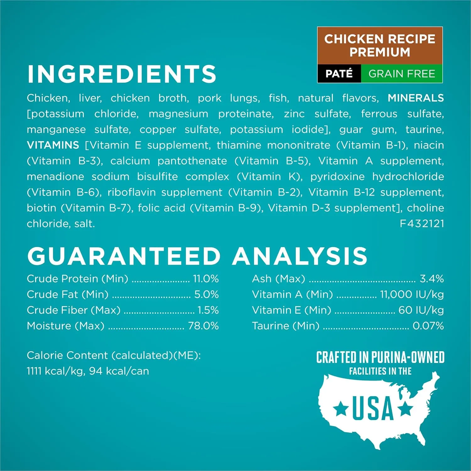 Purina ONE High Protein, Grain Free Pate Wet Cat Food Variety Pack, Grain Free Formula - (Pack of 24) 3 oz. Cans