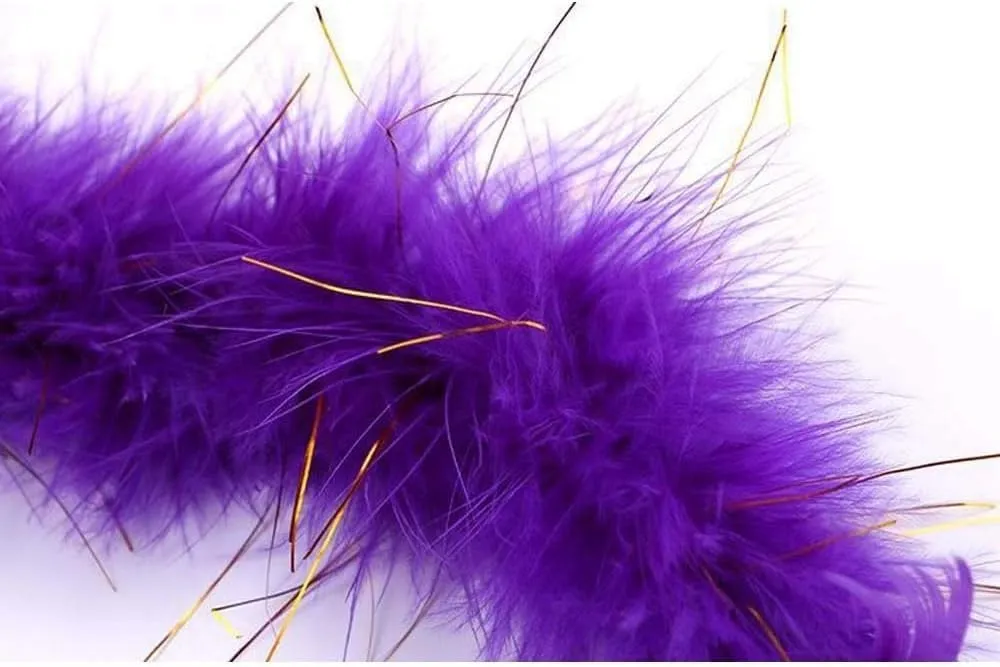 Purple Cat Teasing Stick Toy - Interactive Stick with Sparkly Feather Boa & Crinkle Ball for Indoor Cat Training & Fun