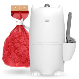 Red Rocket Pets Cat Litter Trash Can Kitty Twister Plus, No Smell Litter Storage Container, Litter Disposal System with Scooper and 2X Refill Bags