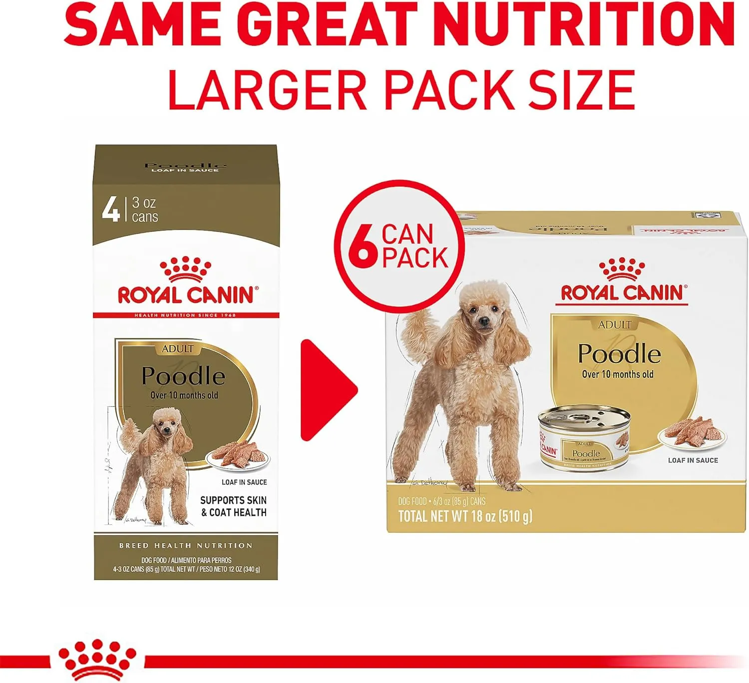 Royal Canin Poodle Adult Breed Specific Wet Dog Food, 3 oz can (6-Pack)