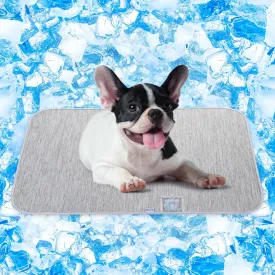 Rywell Dog Cooling Mat, Self Cooling Pad for Dogs, Arc-Chill Q-Max>0.4 Reusable Summer Pet Ice Cool Bed with Super Absorption, Machine Washable & Portable, Home & Travel -M Gray