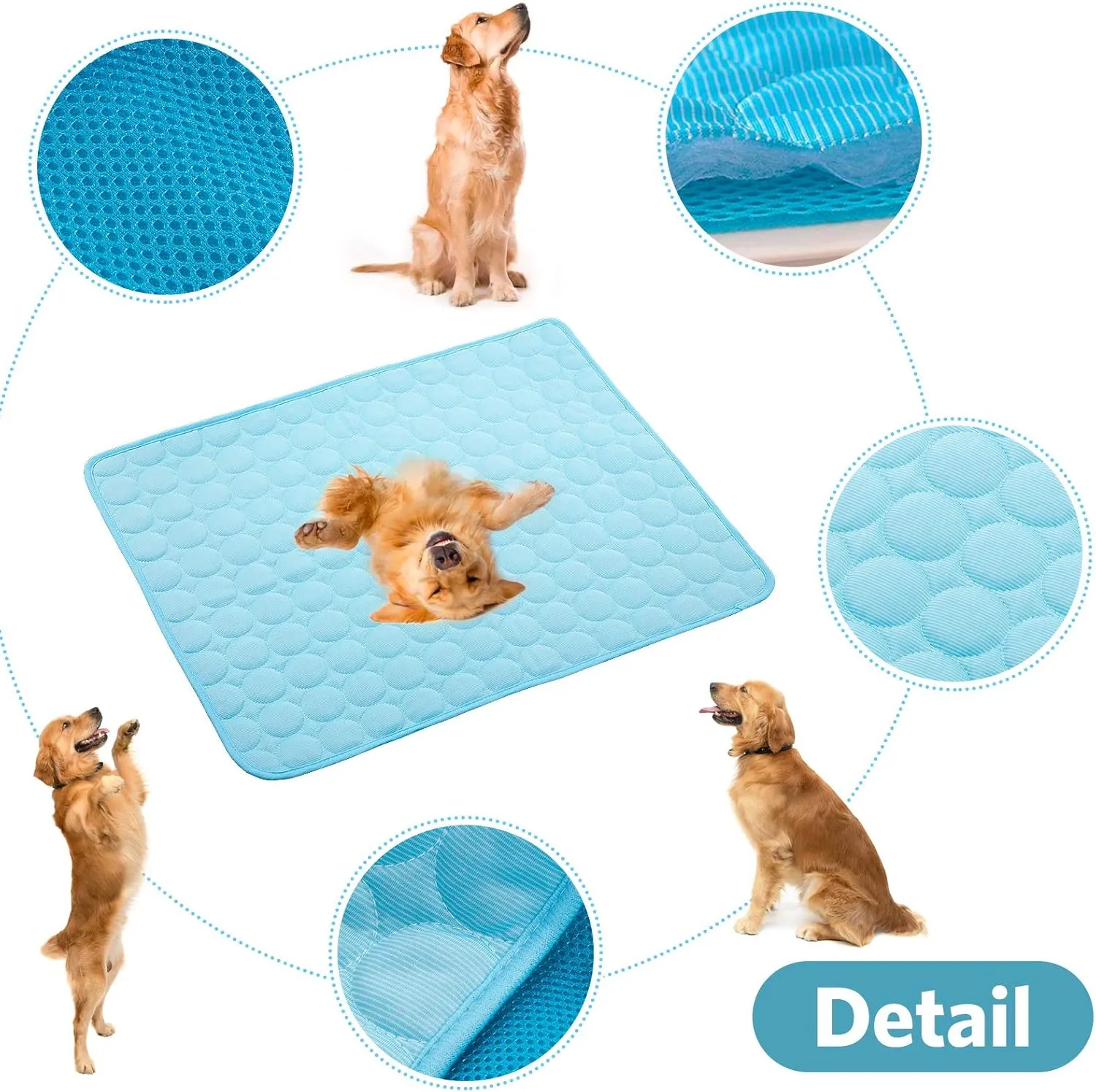 SHEJIZE Dog Cooling Mat Dog Cooling Pad Self Cooling Blanket, Washable Cooling Mat for Dogs, Pet Cooling Mat Keeps Pets Cool in Summer Heat, Resuable Fabric Cooling Mat 28x22inch/70x55cm