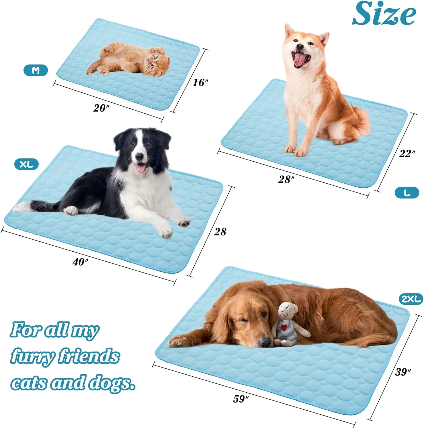 SHEJIZE Dog Cooling Mat Dog Cooling Pad Self Cooling Blanket, Washable Cooling Mat for Dogs, Pet Cooling Mat Keeps Pets Cool in Summer Heat, Resuable Fabric Cooling Mat 28x22inch/70x55cm