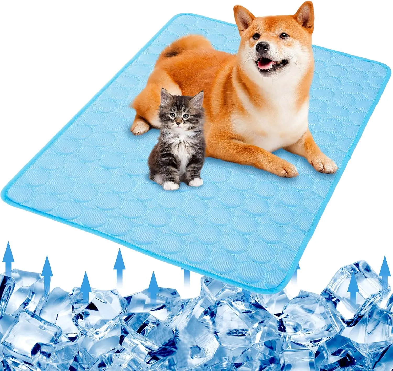 SHEJIZE Dog Cooling Mat Dog Cooling Pad Self Cooling Blanket, Washable Cooling Mat for Dogs, Pet Cooling Mat Keeps Pets Cool in Summer Heat, Resuable Fabric Cooling Mat 28x22inch/70x55cm