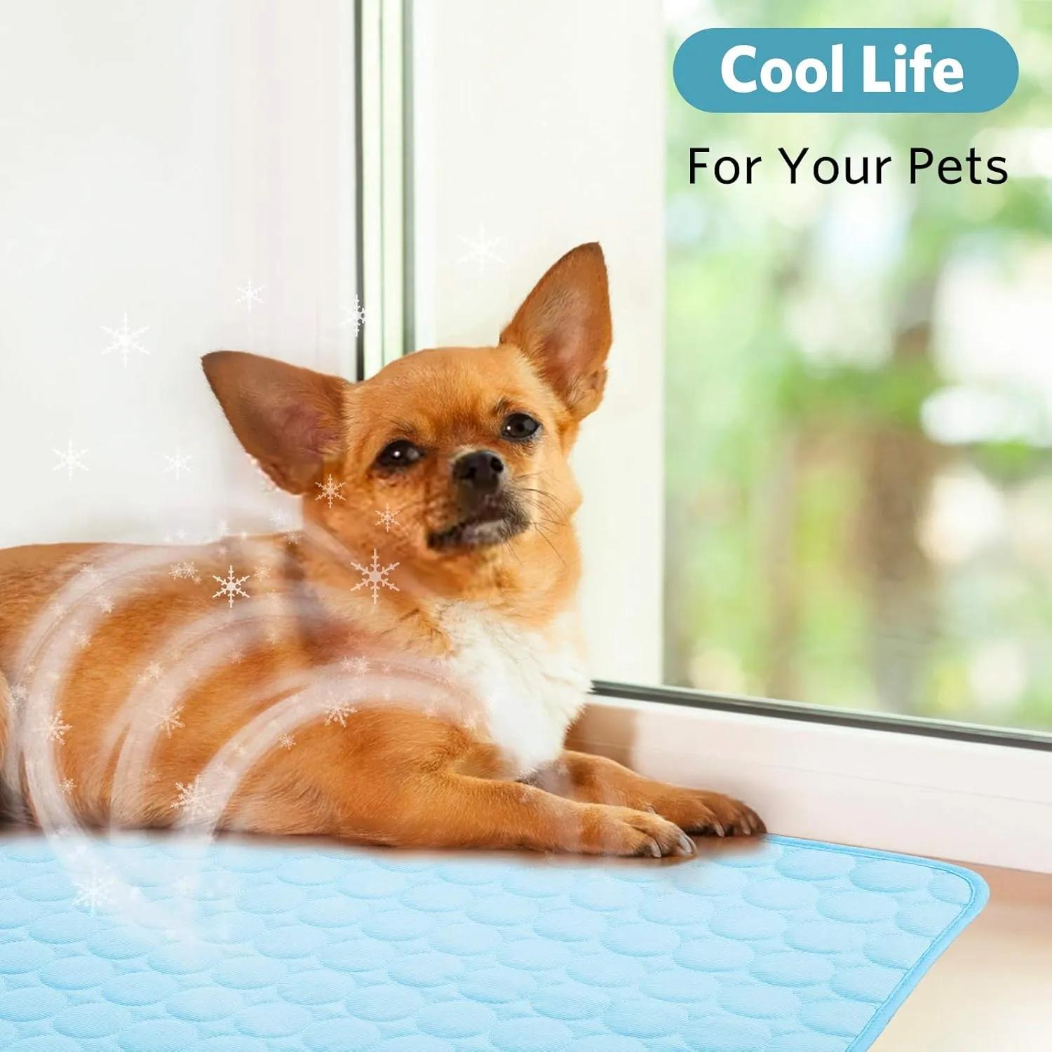 SHEJIZE Dog Cooling Mat Dog Cooling Pad Self Cooling Blanket, Washable Cooling Mat for Dogs, Pet Cooling Mat Keeps Pets Cool in Summer Heat, Resuable Fabric Cooling Mat 28x22inch/70x55cm