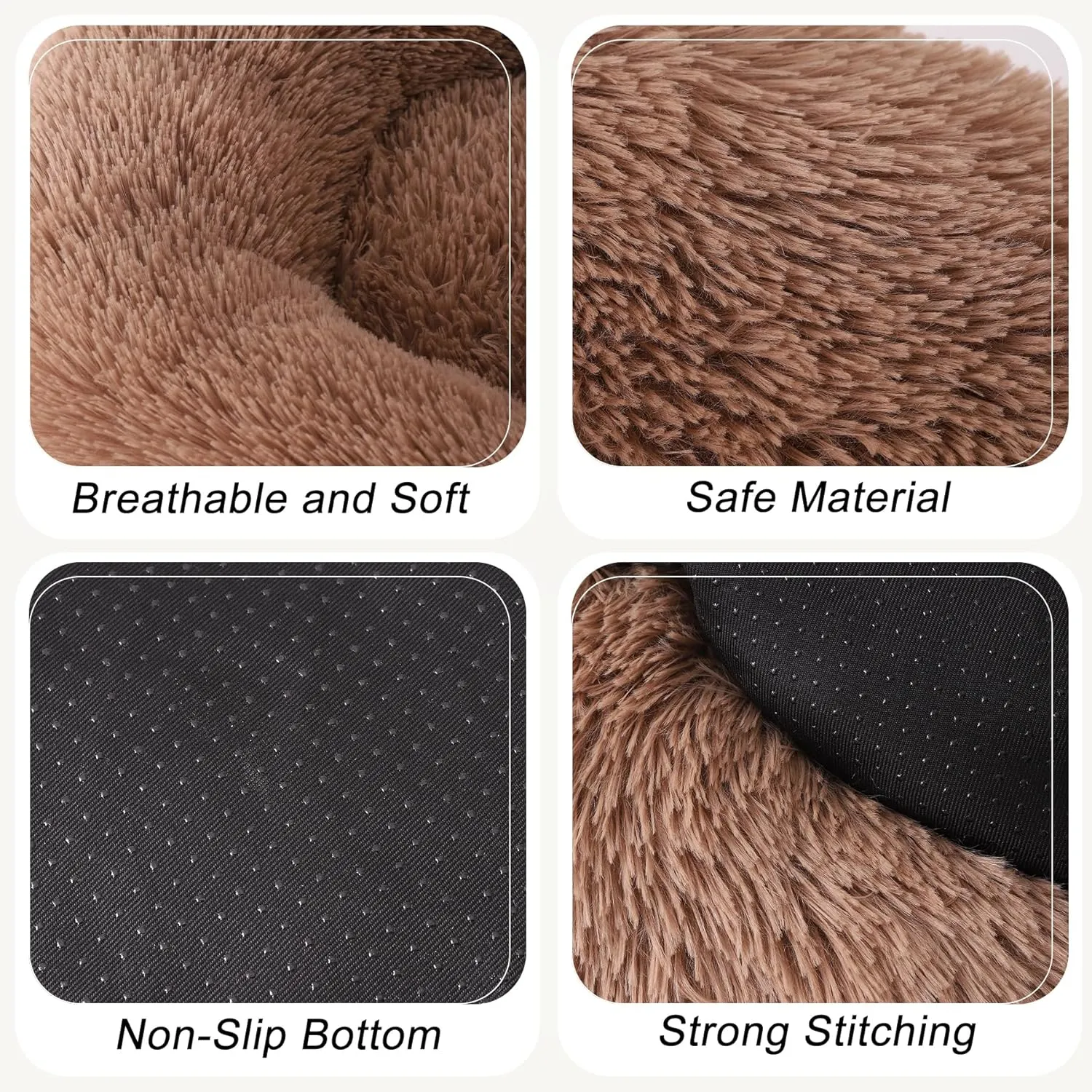 Small Dog Bed, Cat Beds for Indoor Cats, Calming Anti-Anxiety Donut Bed for Puppy and Kitten, Washable Round Fluffy Pet Bed for Extra Small Dogs and Cats(Fits up to 5 lbs Pets)