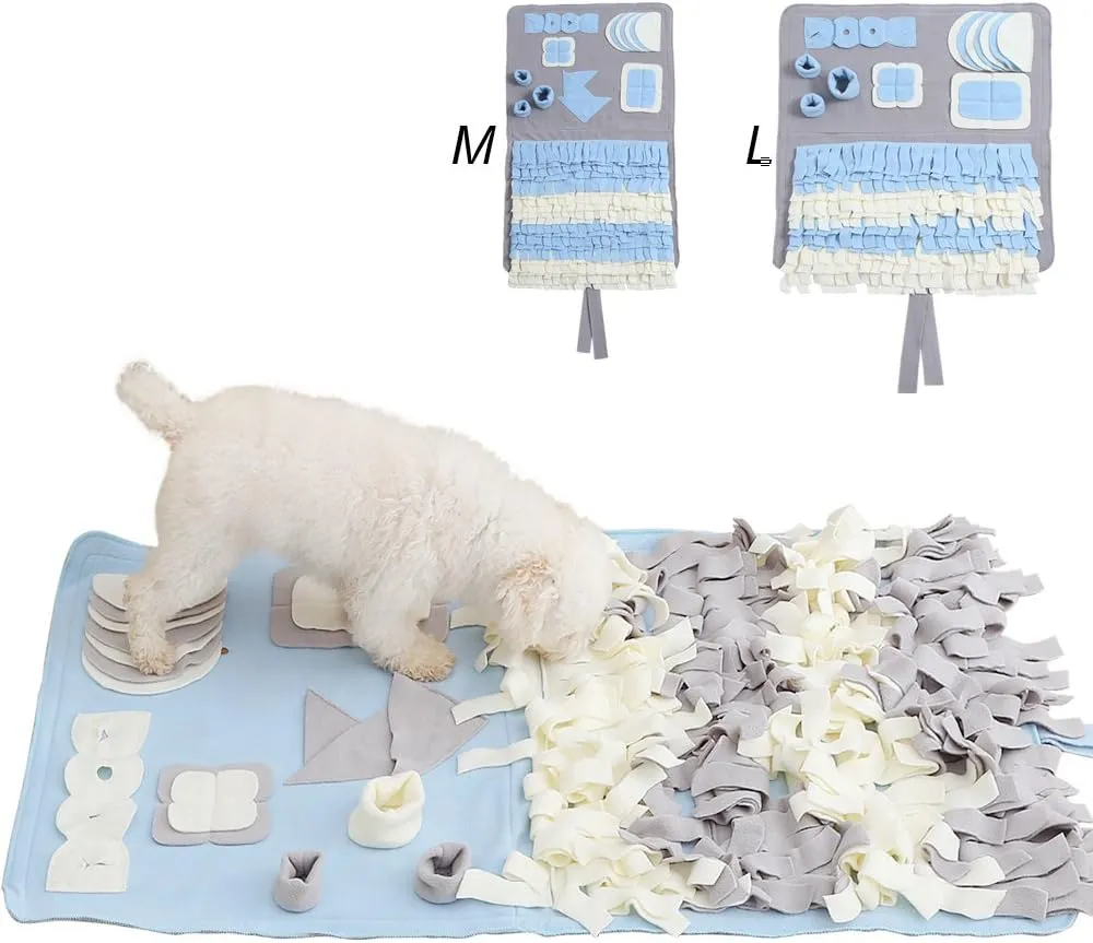 Snuffle Mat for Dogs Nosework for Small Large Feeding Mat Dog Puzzle Rug Toys Slow Feeder Dog Toy Mats Pet Activity Toy Play Mat, Training Natural Foraging Skills for DogsL