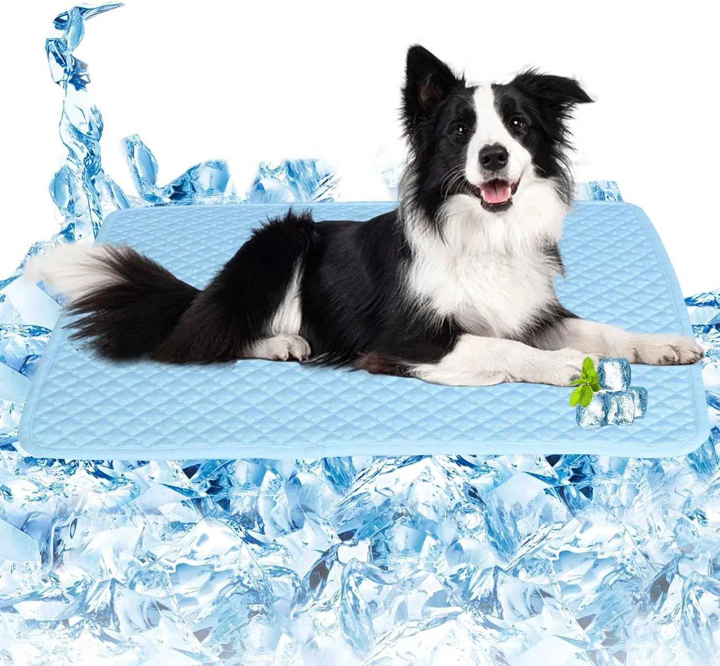SOMOYA Dogs Cooling Mat Pet Cool Pads Blanket Sleeping Kennel Mat,Washable Ice Silk Sleep Mat Pad Breathable for Large Dogs Cats Large