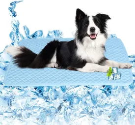SOMOYA Dogs Cooling Mat Pet Cool Pads Blanket Sleeping Kennel Mat,Washable Ice Silk Sleep Mat Pad Breathable for Large Dogs Cats Large