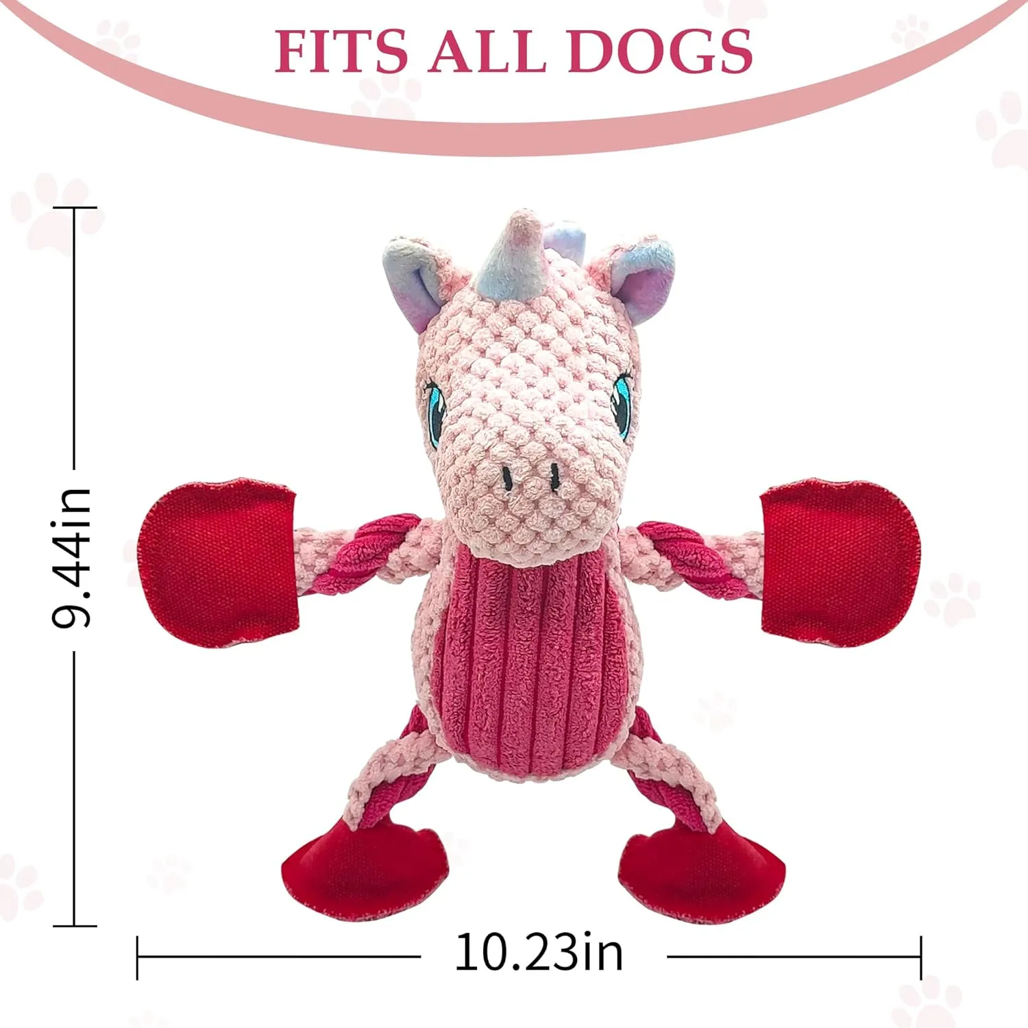Squeaky Dog Toys for Large Breed, Large Funny Cute Interactive Medium & Small Dog Toys, Stuffed Plush Animals Puppy Toys - Unicorn