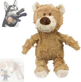 Squeaky Plush Bear Toy for Dogs, 2025 Indestructible Robust Bear Dog Toys to Keep Them Busy Plush Pet Toys Dog Companion for Heavy Chewers Pet Squeak Chew Toy for All Pets (Beige, Large)