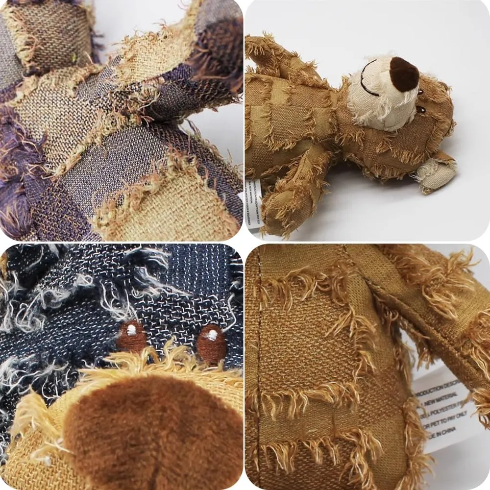 Squeaky Plush Bear Toy for Dogs, 2025 Indestructible Robust Bear Dog Toys to Keep Them Busy Plush Pet Toys Dog Companion for Heavy Chewers Pet Squeak Chew Toy for All Pets (Beige, Large)