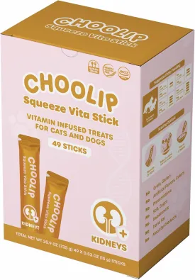 Squeeze Vita Stick Lickable Treats for Dogs & Cats. 49 Kidney Support Sticks with Essential multivitamins. Soft and Tasty Paste for All Life Stages, Supporting Kidney Health