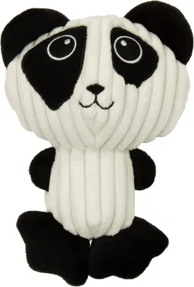 Strong 'N Silent Big Head Panda Silent Squeak Plush Dog Toy, Chew Guard Technology - Black/White, Medium