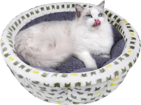 Super Soft Small Dog & Cat Bed, Anti-Anxiety Puppy Cuddler, Cozy Round Fluffy Plush Pet Bed, Machine Washable Faux Fur Donut Cuddler, Grey