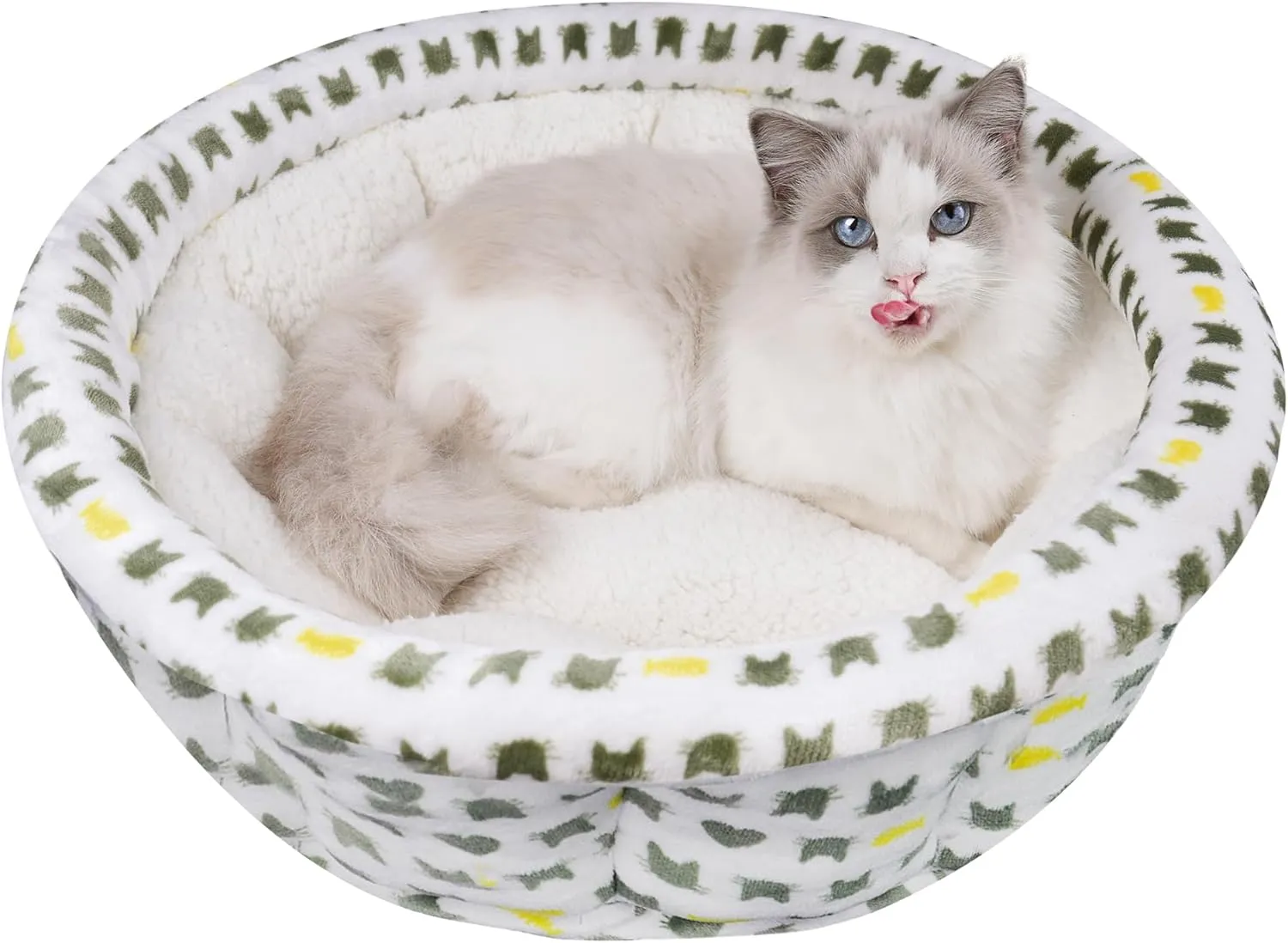 Super Soft Small Dog & Cat Bed, Anti-Anxiety Puppy Cuddler, Cozy Round Fluffy Plush Pet Bed, Machine Washable Faux Fur Donut Cuddler