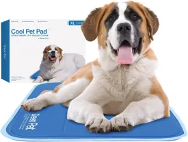 The Green Pet Shop Cool Pet Pad - Extra Large, Blue - Self-Cooling, Pressure Activated Mat for Dogs & Cats from 80  lbs - Non-Toxic Gel, No Water Needed