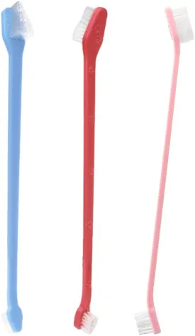 Toothbrush Double for Head Dog Toothbrush Long Handle Pet Toothbrush for Small Large Pet Supplies