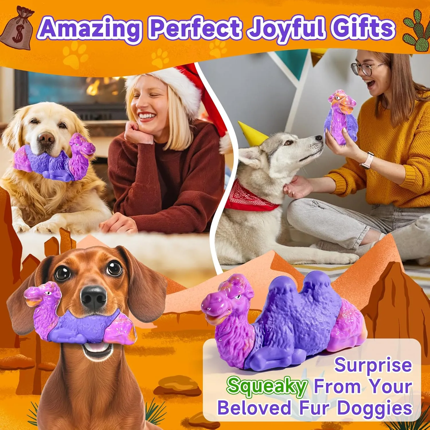 Tough Dog Chew Toys for Aggressive Chewers Large Dogs Bone, Squeaky Indestructible Dog Toys To Keep Them Busy, Durable Milk Rubber&Nylon Chew Toy for Small Medium Breeds Puppy Teething Toy, Best Gift
