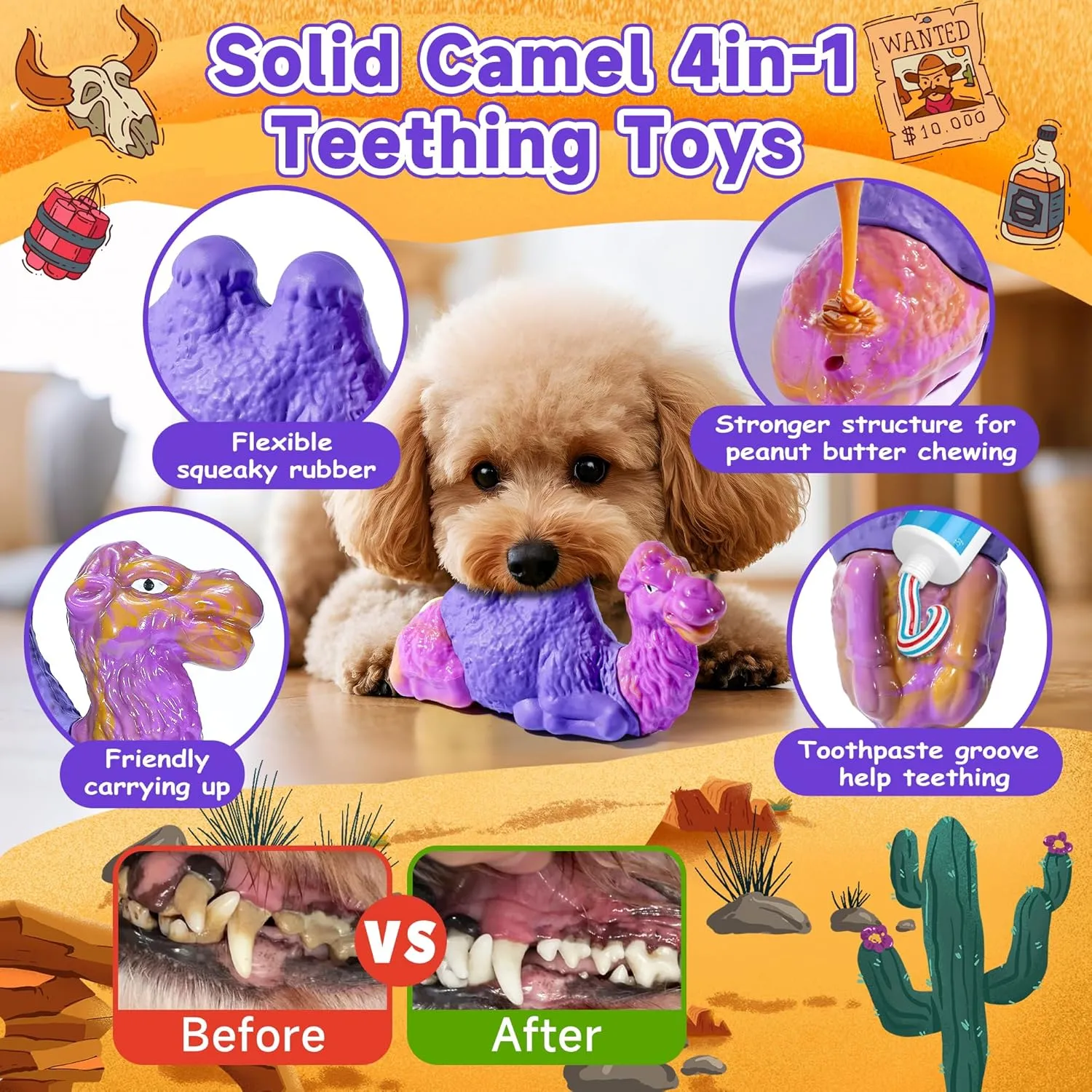Tough Dog Chew Toys for Aggressive Chewers Large Dogs Bone, Squeaky Indestructible Dog Toys To Keep Them Busy, Durable Milk Rubber&Nylon Chew Toy for Small Medium Breeds Puppy Teething Toy, Best Gift