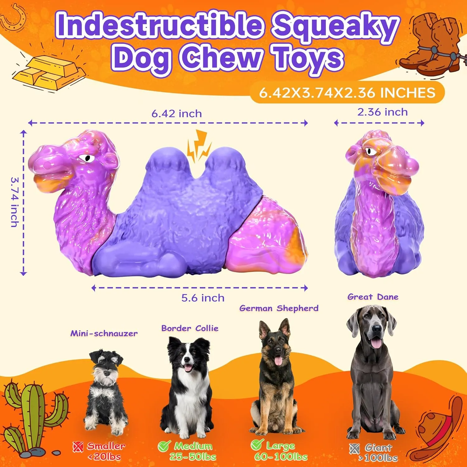 Tough Dog Chew Toys for Aggressive Chewers Large Dogs Bone, Squeaky Indestructible Dog Toys To Keep Them Busy, Durable Milk Rubber&Nylon Chew Toy for Small Medium Breeds Puppy Teething Toy, Best Gift