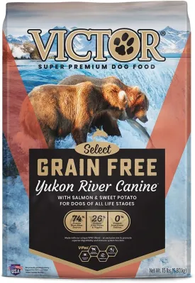 VICTOR Super Premium Dog Food  Grain Free Yukon River Canine  Supports Immune & Digestive Health for Dogs of All Life Stages  High Protein Dry Dog Food for All Normally Active Dogs, 15 lb
