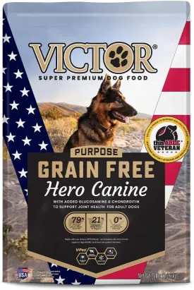 VICTOR Super Premium Dog Food  Purpose Hero Canine Kibble  Premium Gluten Free Dog Food for Active Adult Dogs  High Protein with Glucosamine and Chondroitin for Hip and Joint Health, 5lbs