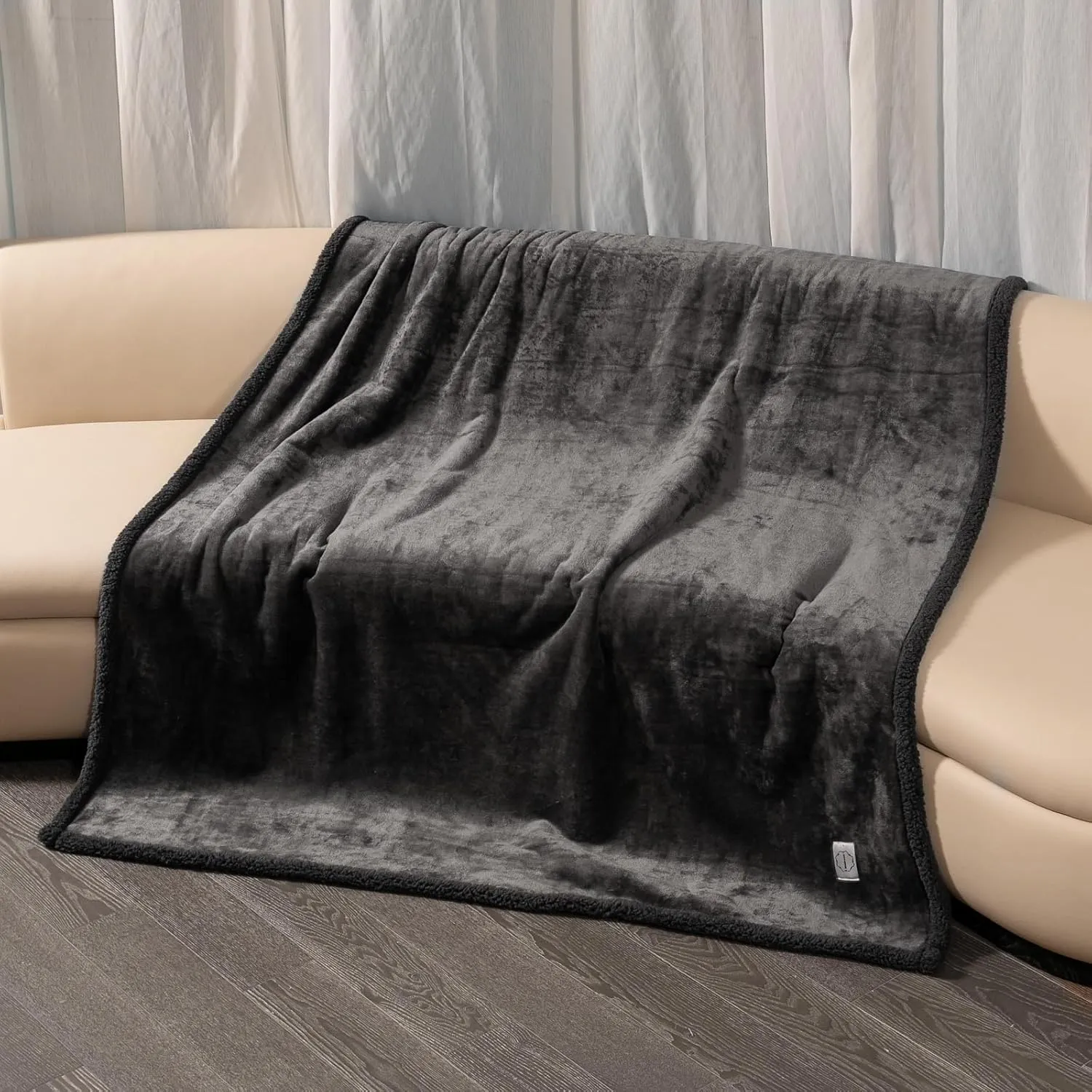 Waterproof Dog Blanket Reversible Pet Bed Cover Puppy Blankets Leakproof Sofa Couch Cover Cat Pet Blanket for Warm Fluffy Washable Grey Mat-S