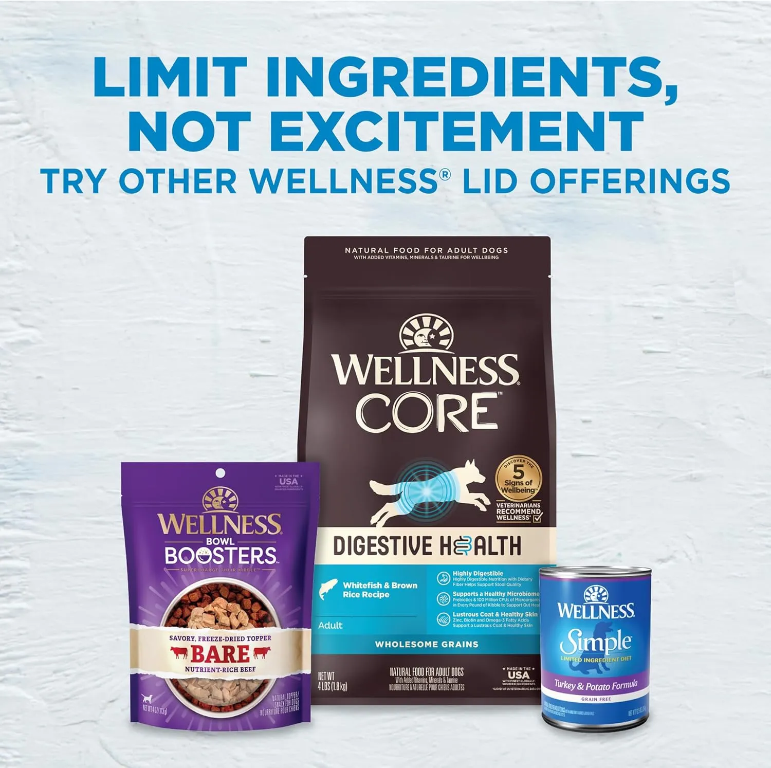 Wellness Simple Limited Ingredient Dry Dog Food for Sensitive Stomachs, Supports Skin & Coat, Wholesome Grains, Natural, Duck &Oatmeal Recipe, (26-Pound Bag)