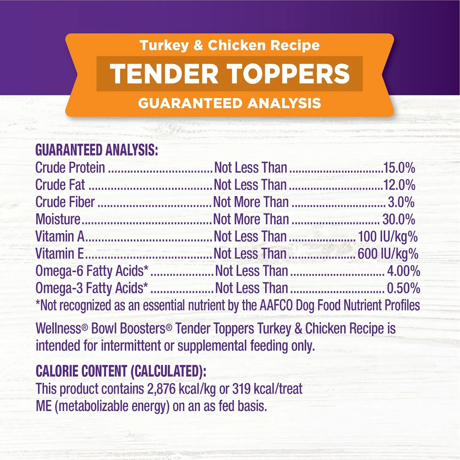 Wellness Tender Toppers (Previously Core Bowl Boosters), Grain-Free Natural Dog Food Toppers or Mixers, Made with Real Meat (Turkey & Chicken, 8 oz Bag)