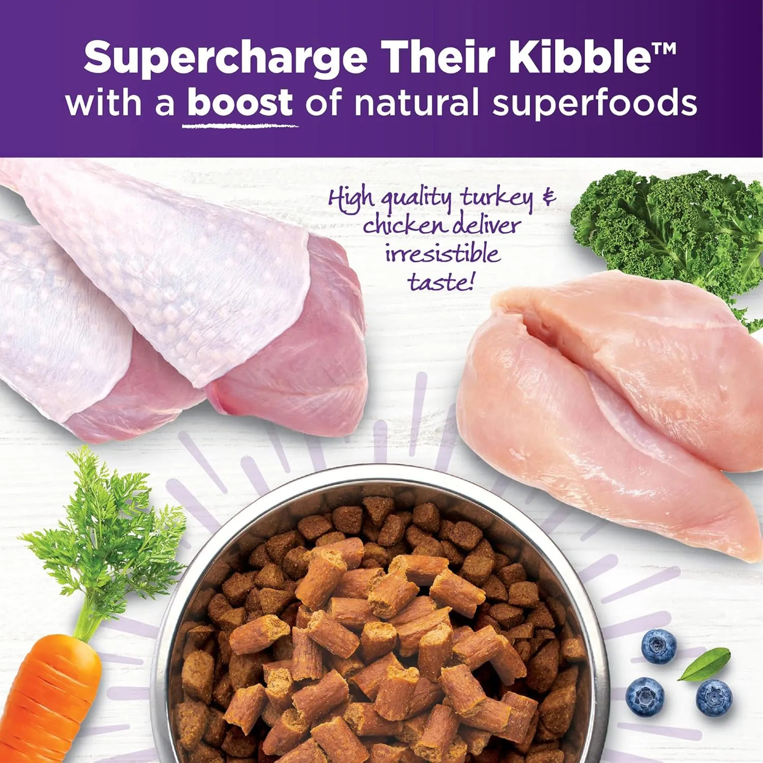 Wellness Tender Toppers (Previously Core Bowl Boosters), Grain-Free Natural Dog Food Toppers or Mixers, Made with Real Meat (Turkey & Chicken, 8 oz Bag)