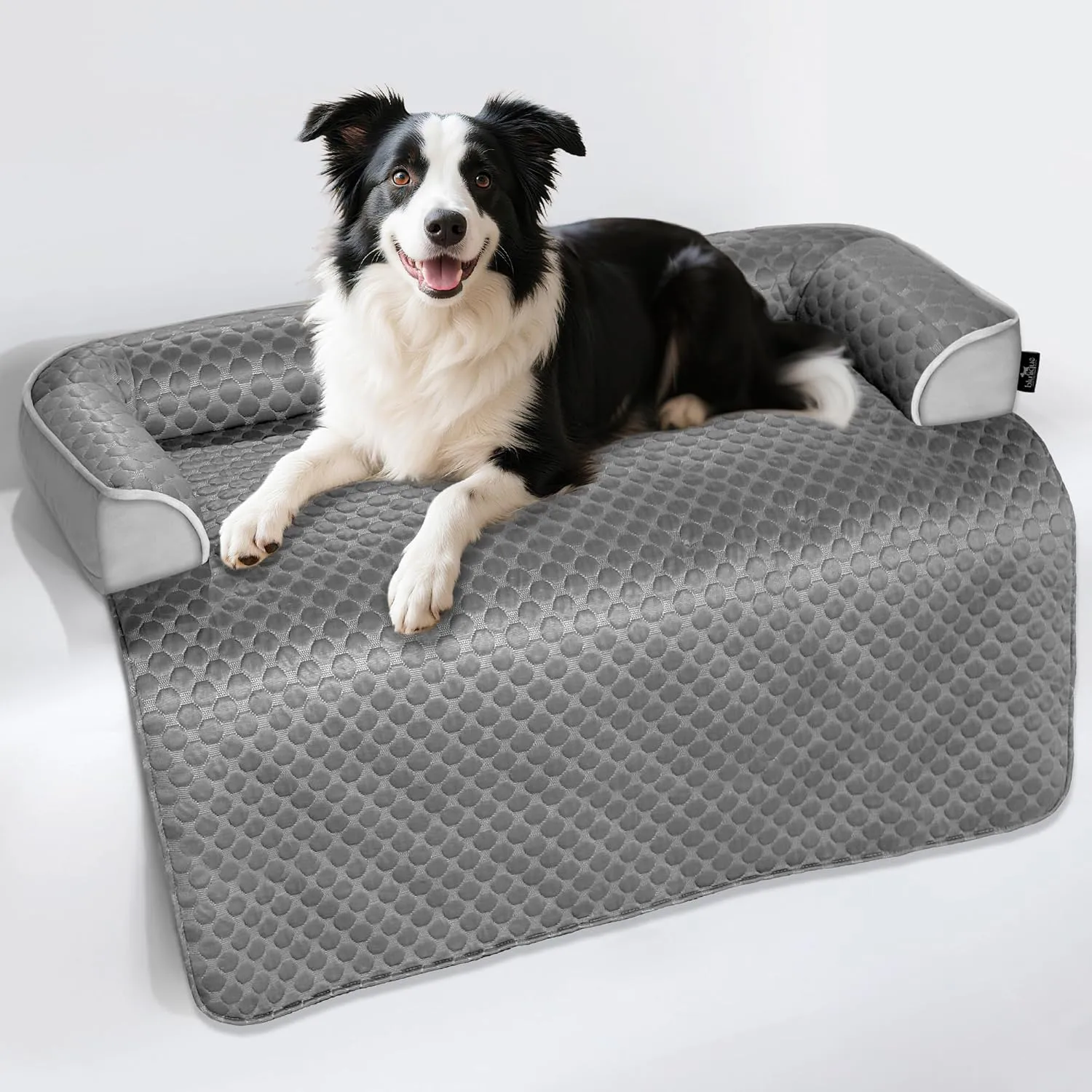 XL Cooling Dog Bed, 45 x 37 inch Waterproof Couch Cover for Dogs Washable, Non-Slip Bottom Self Cooling Mat for Dogs, Durable & Non-Gel, Dog Couch Bed for Sofa Floor Car, Metallic Grey