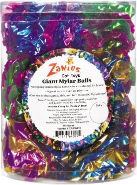 Zanies Giant Mylar Balls Cat Toys, 16-Piece Canisters
