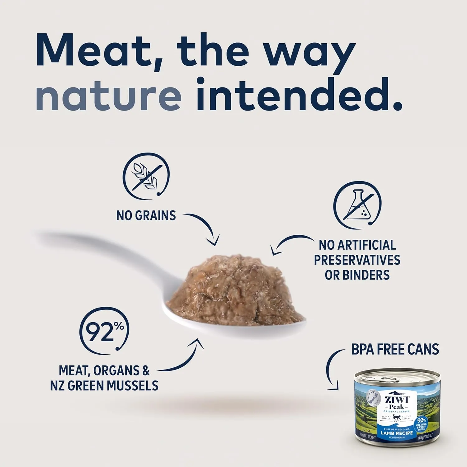 ZIWI Peak Canned Wet Cat Food  All Natural, High Protein, Grain Free, Limited Ingredient, with Superfoods, Lamb, 6.5 Ounce (Pack of 12)